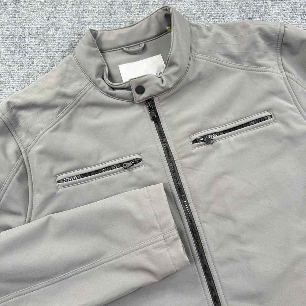 Wilsons Leather Moto Jacket XXL Gray Softshell Full‎ Zip  Mens